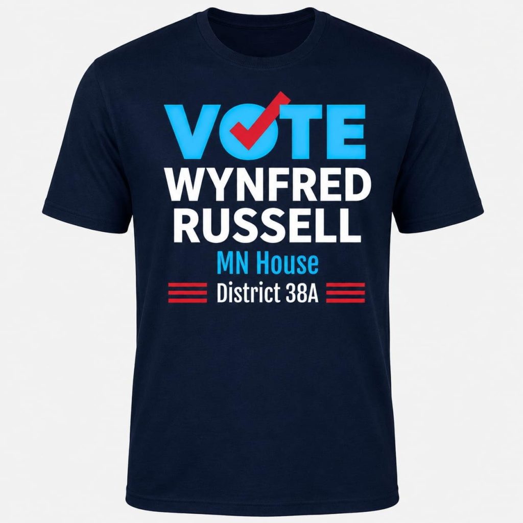 Vote Wynfred Russell campaign t-shirt