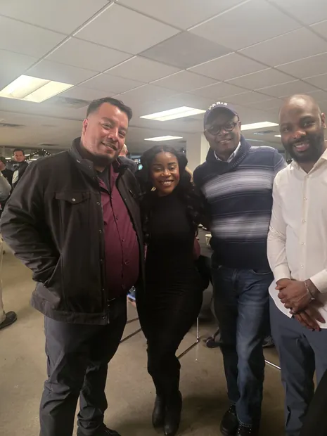 Wynfred Russell with supporters
